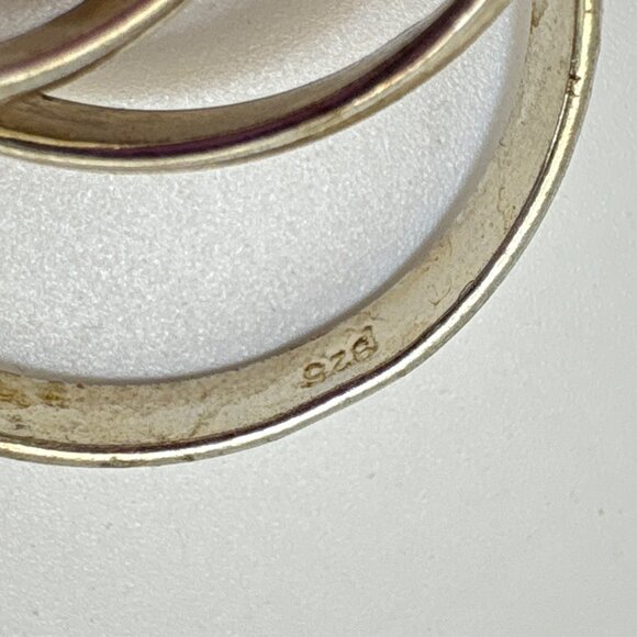 VTG Solid Sterling Silver 925 Interlocking Bands Rolling Rings Size 7.25 - Picture 8 of 9